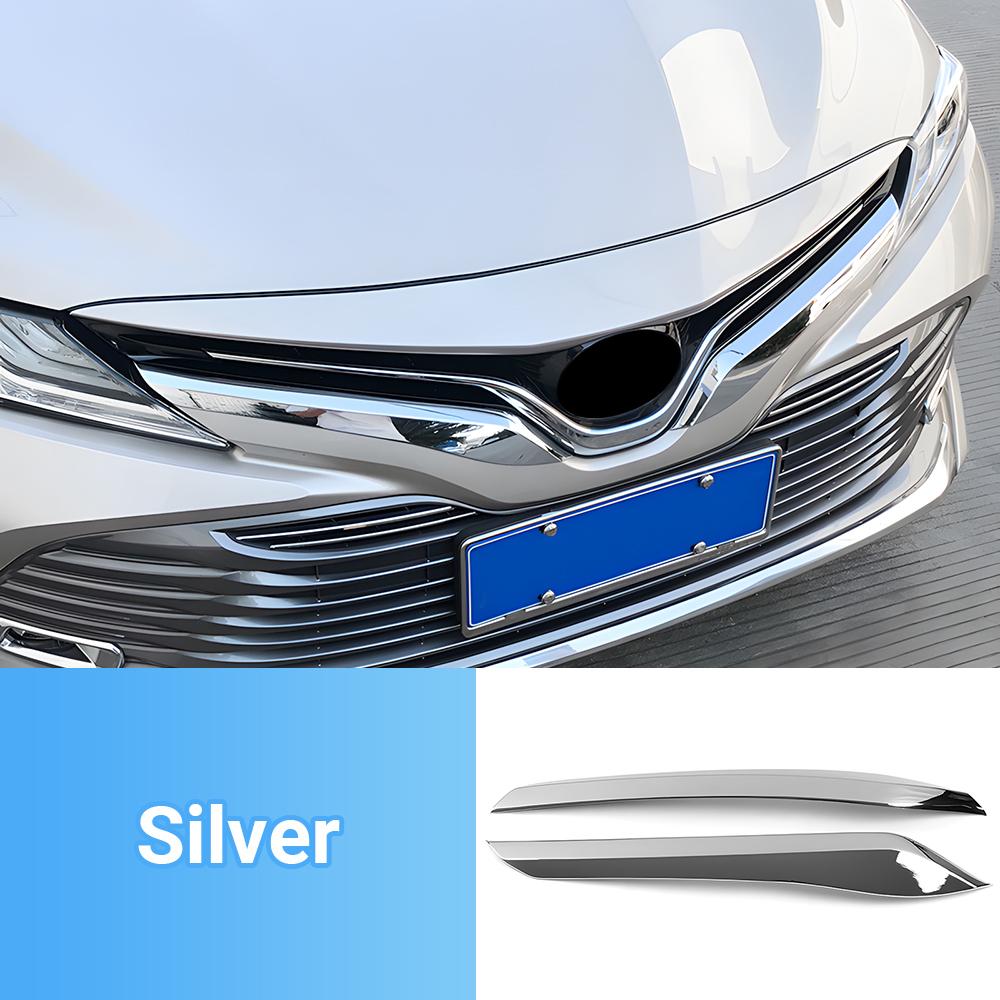 ABS Car Front Bumper Decoration Cover Auto Trim Strips Grill Stickers For Toyota Camry LE XLE 2018 Accessories