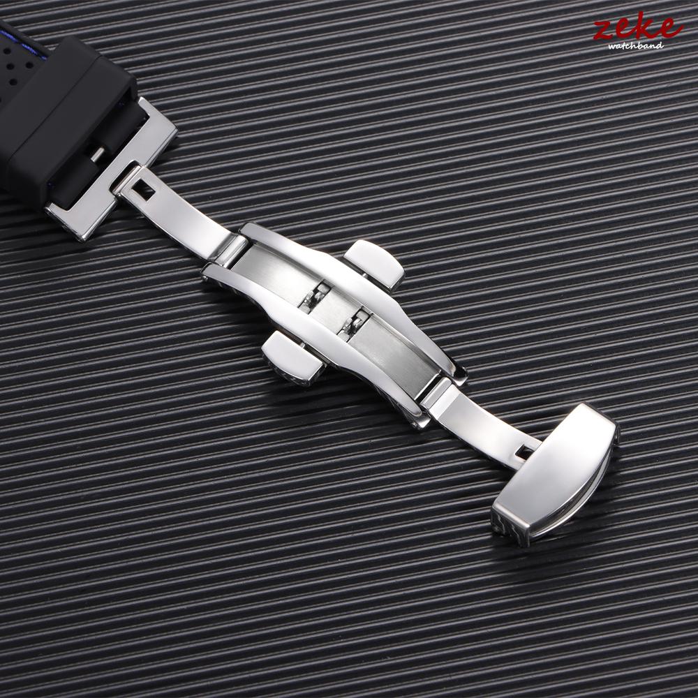Premium Silicone Watch Band Butterfly Buckle Waterproof Soft Rubber Strap 20mm 22mm Breathable Strap Replacement Universal Watch