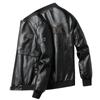 Large size men's leather jacket autumn new slim fit handsome popular men's clothing casual men's leather jacket