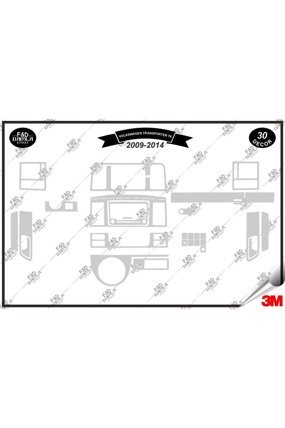 

Volkswagen Transporter T6 2009-2014 Torpido Konsol Trim Göğüs Maun Kaplama Set 30 Parça Gümüş