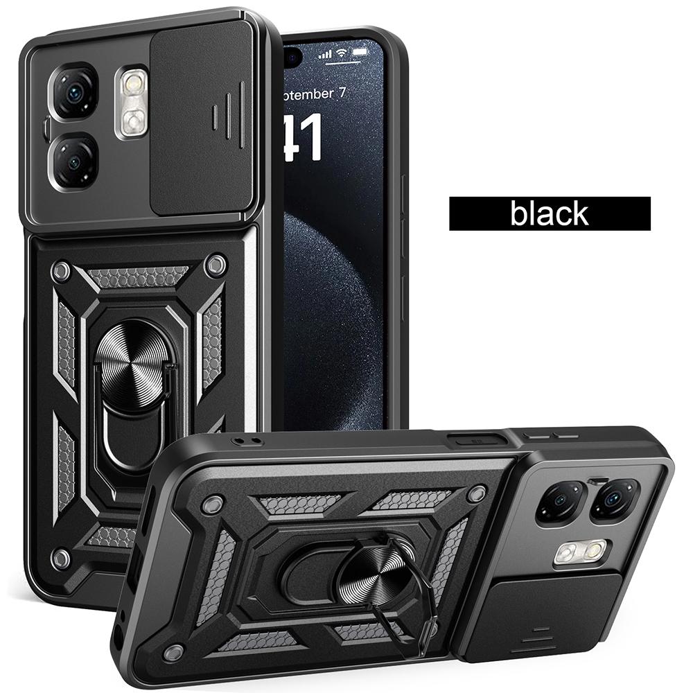 Slide Lens Camera Protect Armor Funda for Infinix Smart 9 Case Magnetic Rotate Ring Stand Holder Cover for Infinix Hot 50i Case