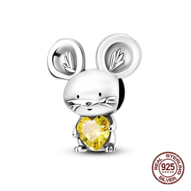 Charms Kupferrosa Katze Eule Tier Herz Zirkonia Charm Perlen Passen Original Armbänder Feiner DIY Schmuck