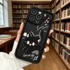Cute Black Cats Phone Case for iPhone 17 16 15 14 13 12 11 Pro Max Plus Anti Scratch, Gel Flexible Protective