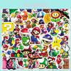 50pcs Super Mario Bros Waterproof Reusable Adhesive Sticker Decor For Skateboard