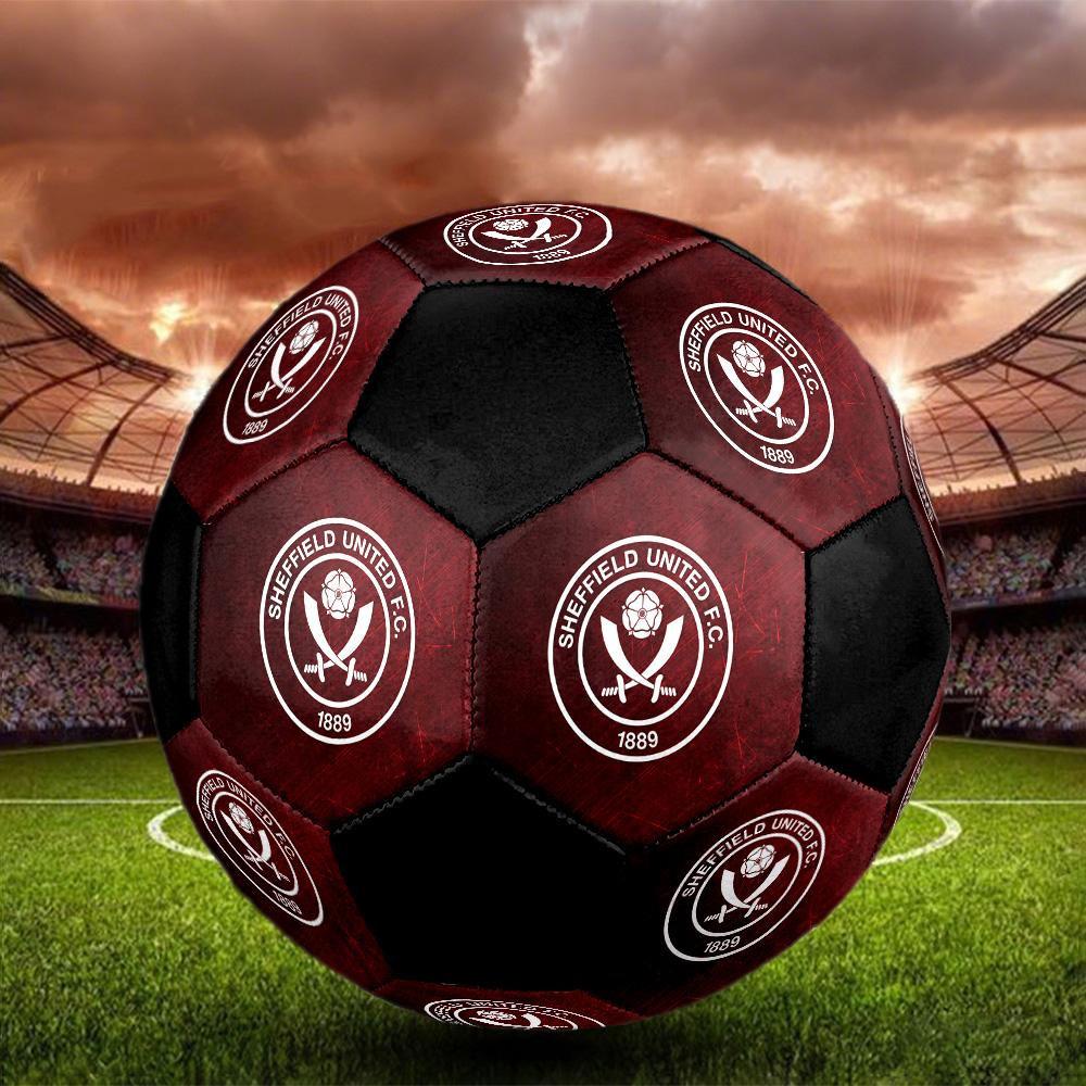 Sheffield United F.C. Pallone da Calcio Colorato Per Tutte le Età Cucito a Macchina PVC Pronto per la Competizione Resistente Ad Alto Rimbalzo.TAGLIA5
