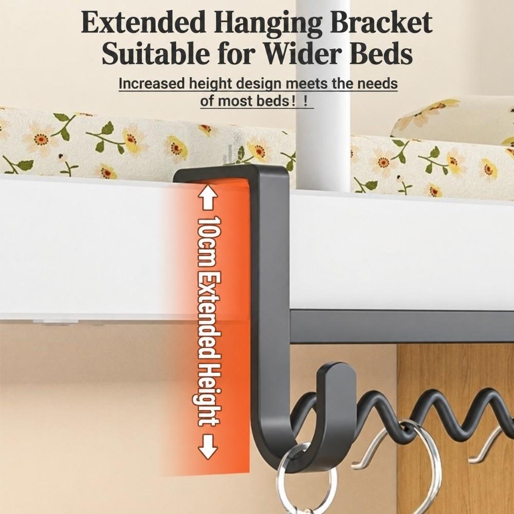 Punch Free Dorm Hanging Rack Wave Shape Dorm Storage Hook Over Bed Rail Hanger  Dorm Storage