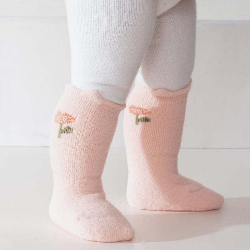 Newborn Baby Socks Autumn Winter Plush Warm Mid Tube Socks For Toddler Girl Cute  Bear Dog Non-slip Floor Socks
