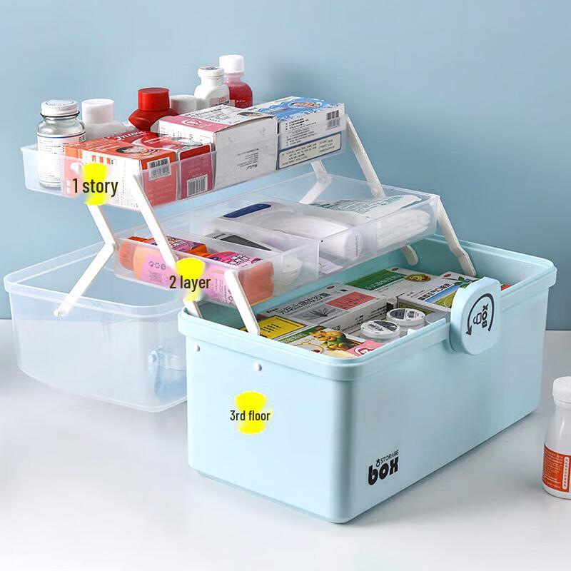 Multi-Layer Home First Aid & Medicine Storage Box