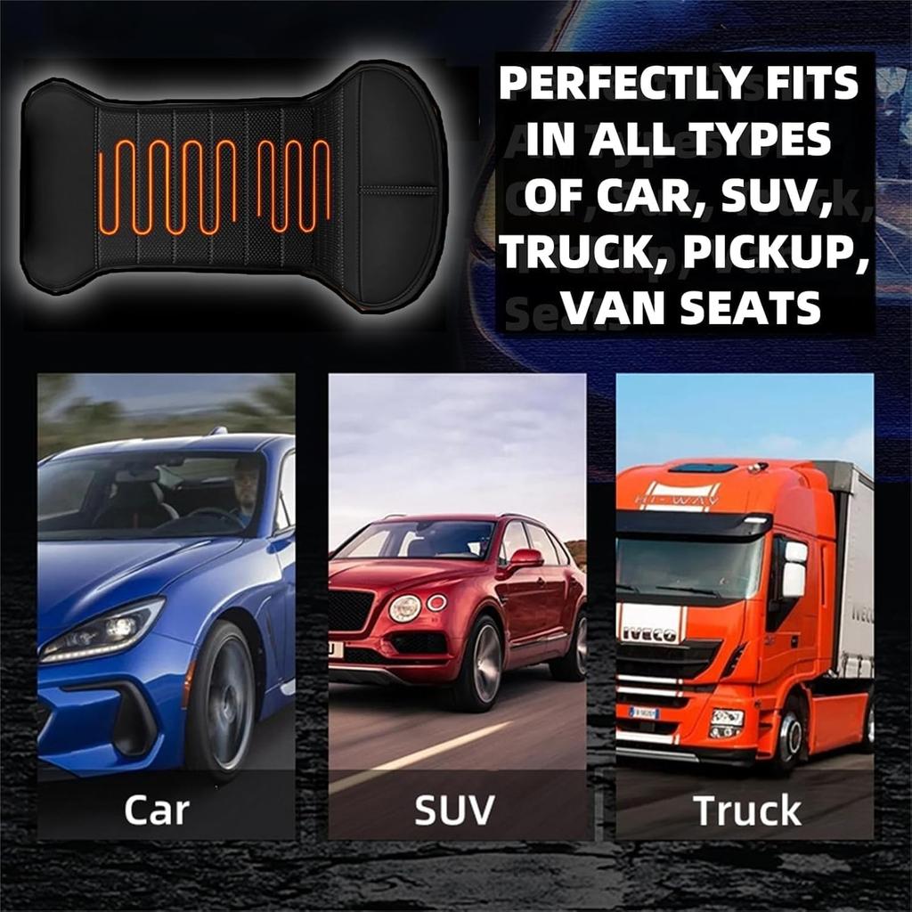 New Comfortable Leather Heated Seat Cushion,Heated Seat Cover Pad,Universal Soft Seat Chair Cushion with Full Back Support