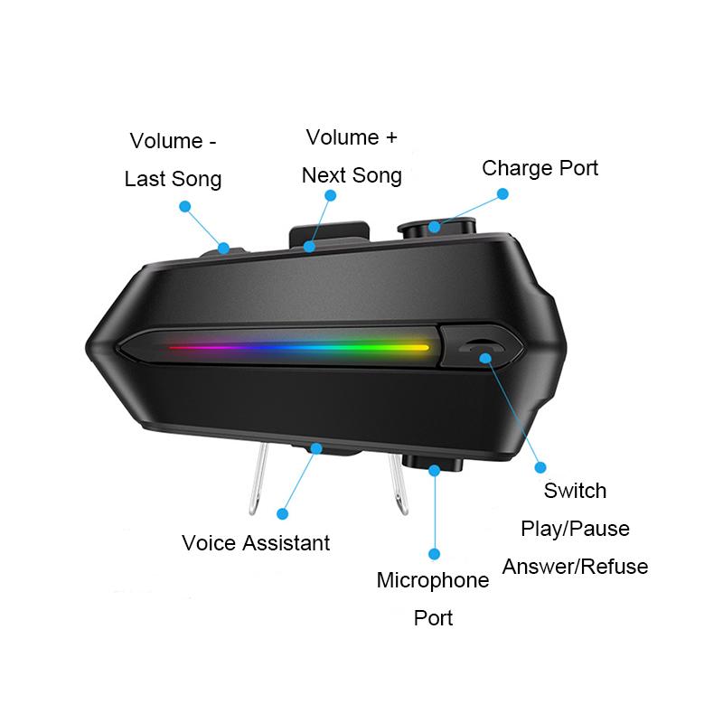 For Motorcycle Helmet Headphones Wireless Earphones Noise Cancel Headset HiFi Stereo Large Capacity IPX6 Waterproof With HD Mic