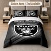 Custom Bedding Set Las Vegas Raiders Pattern, Print Name Text 1 Duvet Cover Plus 2 Pillowcases Home Textile