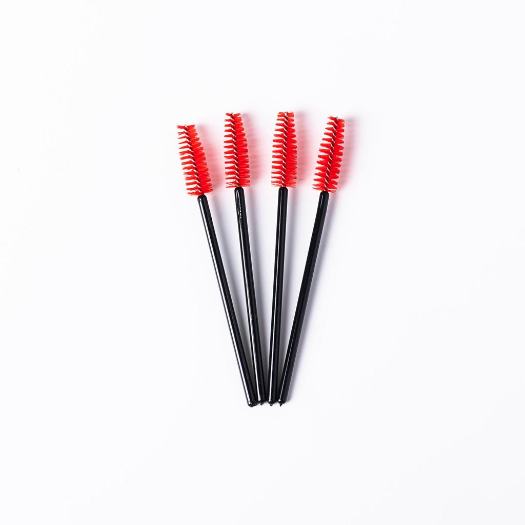 Cepillo Espiral Desechable para Pestañas y Cejas con Varilla Sólida