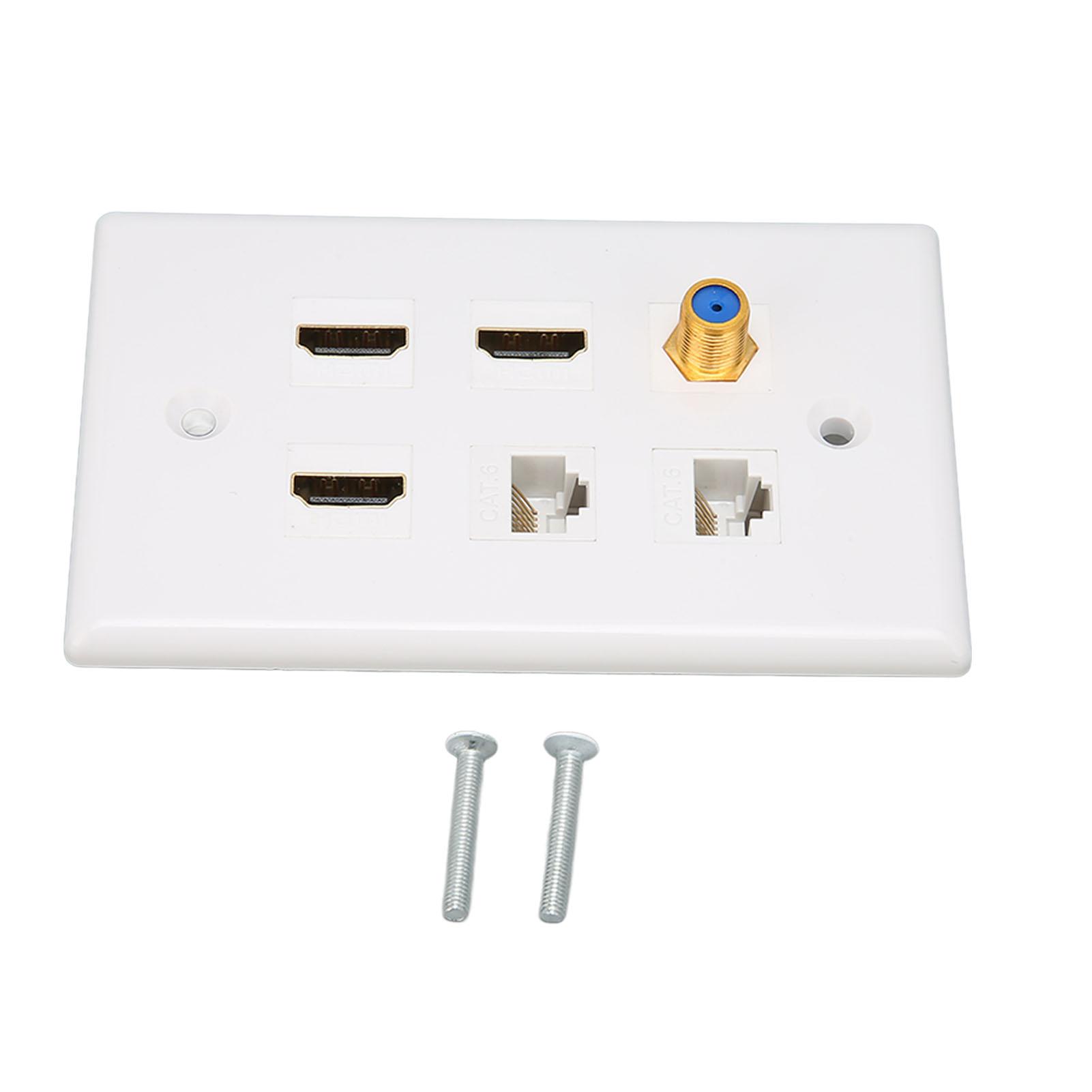 

Настенная панель с HD-мультимедийным интерфейсом, 6 портов, ТВ-головка F, сетевая AV-панель CAT6 для дома