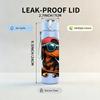 1PC Sunglasses Dachshund Dog 750ml Color Plastic Sports Water Bottle Leakproof Flip Straw Lid Suitable for Sports Office Home Use