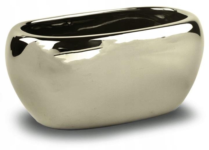 Doniczka Osłonka Ceramiczna Rynna Złota Do Kwiatów Prezent Kompozycja 26 Cm