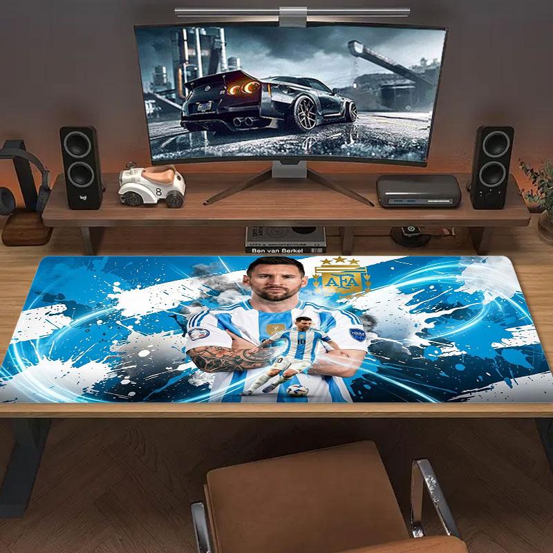 Tappetino Mouse Grande Dimensione Messi Cuscino Grande per Tavolo da Gioco Antiscivolo Laptop Tablet Mousepad Grande Tappetino XXL Mini PC Playmat Con Bordo Bloccato