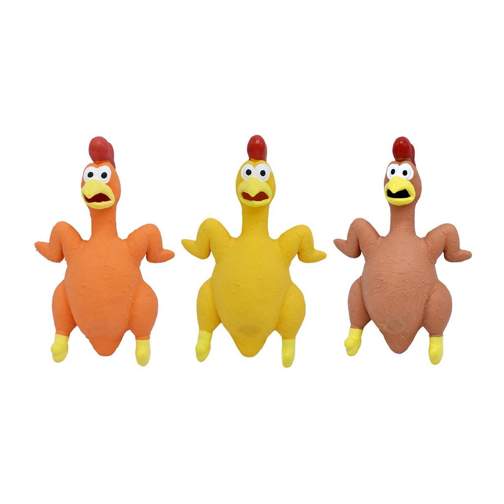 Rubber Chicken Beach Games Outdoor Games Novelty Rubber 12x21cm Backyard Games Sturdy Bite Resistant Cute Squeeze Chicken