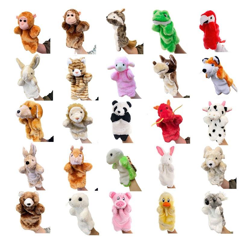Animal Hand Puppet Cat Dolls Plush Hand Doll Early Education Learning Toys Children Marionetes Puppets for telling story