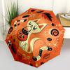 1pc Halloween Cat Fashionable Automatic Opening/Closing Folding Umbrella with 8 Bones, Windproof Portable, Daily Use044
