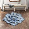 Floral Plush Floor Mat 3D Visual Flower Shaped Floor Rug Quick-Drying Non-Slip Absorbent Mat for Bathroom Bedroom Living Room Decor