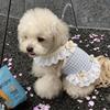 Cute Princess Style Dog Vest Dress With Bow Lace Trim Anti-Shedding Pet Apparel Small To Large Breeds