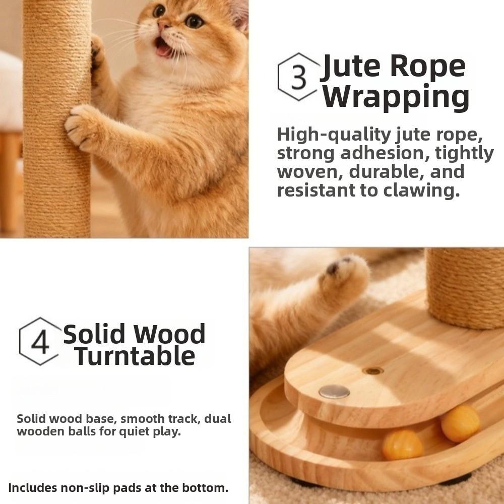 Rotating Platform Cat Turntable Column Wear-resistant Stand Scratching Board  Interactive Balls