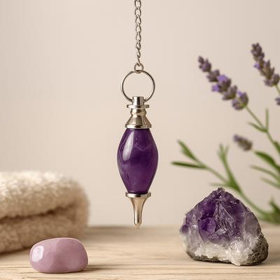 Amethyst Kristall Pendel Lingam Form