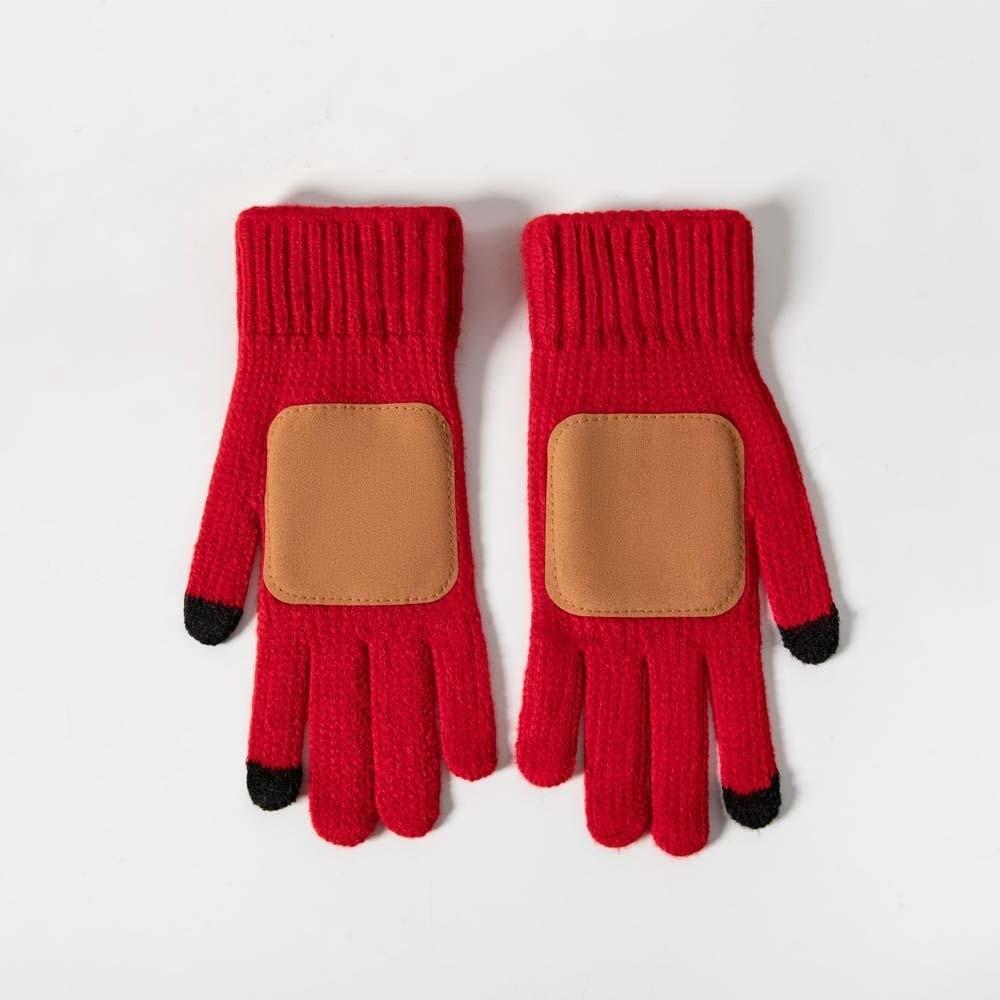 Knitted Wool Touchscreen Gloves Solid Color Woolen Warm Gloves Winter Knit Mittens  Holiday Gift