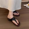 Pantoletten mit dickem Absatz Damen Oberbekleidung Sommer neu Koreanische Flip-Flops Zehensandalen Feenwind Französische schöne Sandalen