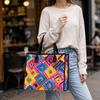 Bohemian Geometric Tote Bag Fashion Printed Casual Large Capacity Daily Shopping Shoulder Bag