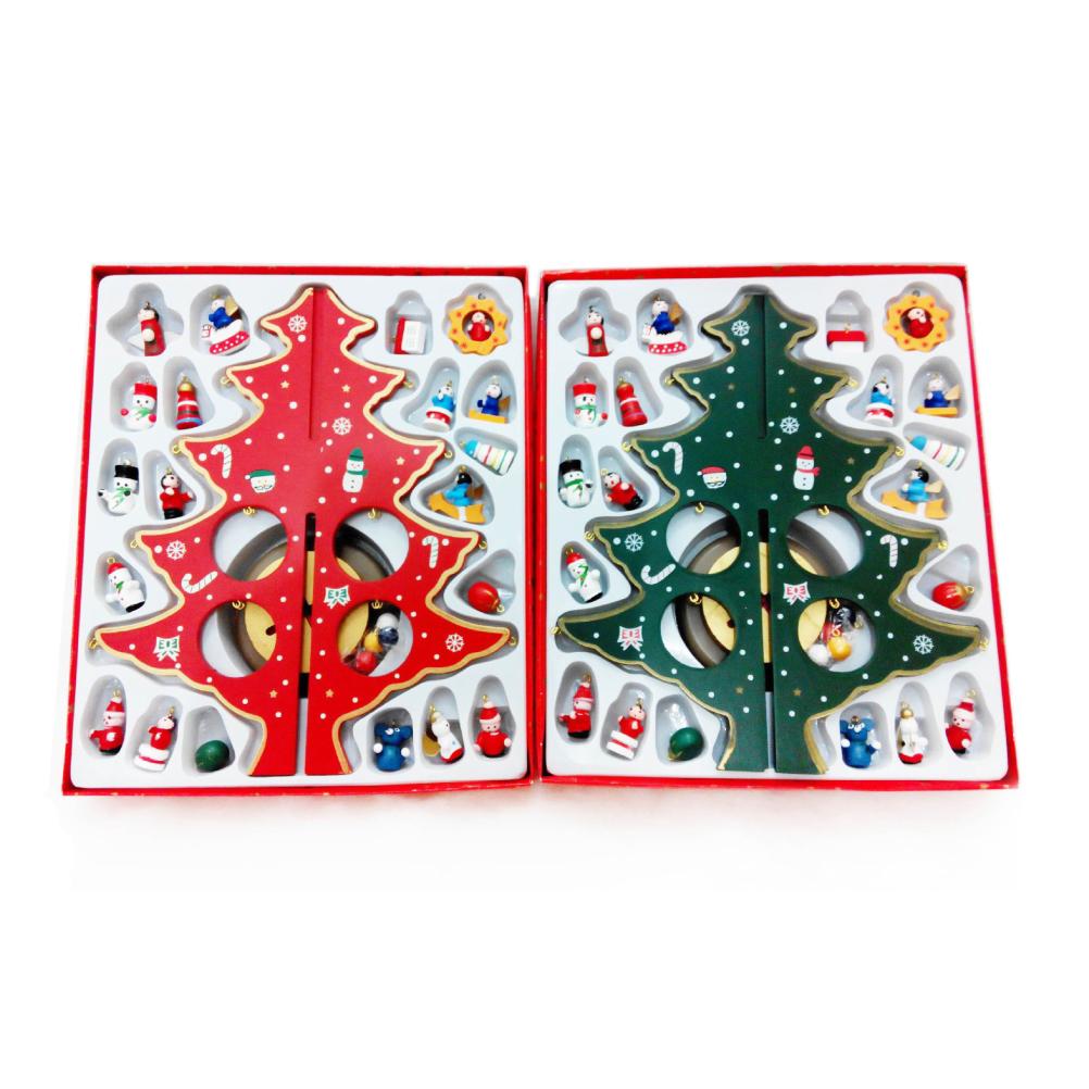 Bordsjulgransdekoration Mini Trä DIY Julgransprydnader Barn Gåva