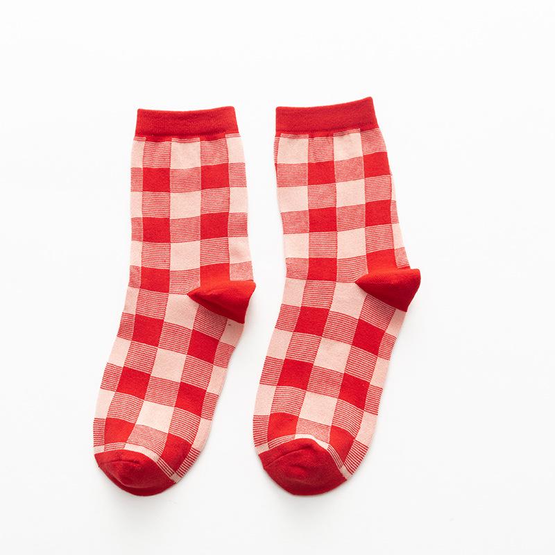 Benmingnian Women's Red Mid-Calf Socks - Year of the Snake Zodiac Festive Autumn/Winter Trend