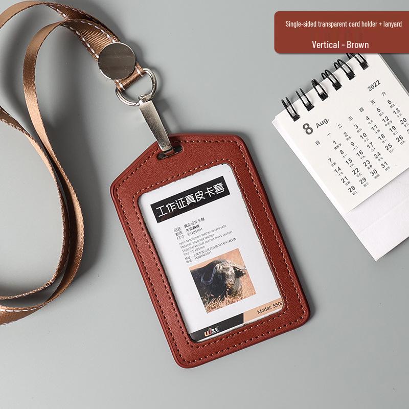 Wenjiu Double-Sided Transparent ID Card & Document Holder with Lanyard for Work