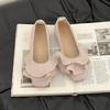 Soft sole comfortable knitted ruffle edge women's shoes summer new elegant flat sole single shoes grandma shoes