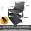 Three-Tier Hand Push Tool Cart for Auto Repair and Maintenance, Multi-functional Mobile Parts Storage Shelf