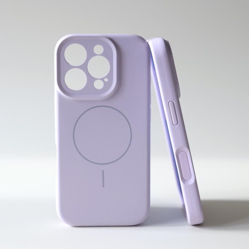 Magnetic liquid silicone case, suitable for iPhone17ProMax mobile phone case, camera button integrated, Apple 16 all-inclusive.