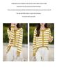 2024 Fall/Winter Pure Wool Color Block Striped Knit Cardigan - Women's Versatile Loose Fit