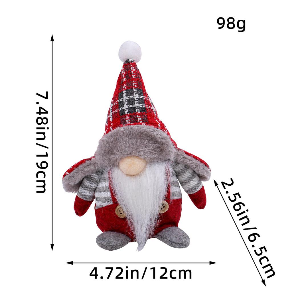 Faceless Doll Forest Old Man Ornament Fashion Plaid Hat Old Man Doll Scene Ornament