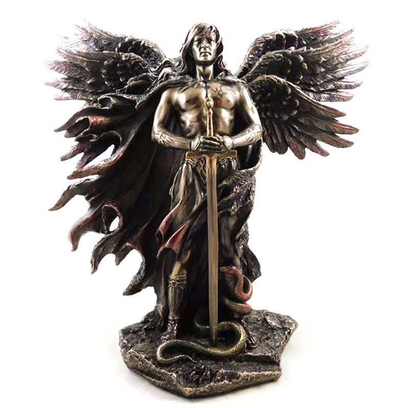 Talmudic Judaism Metatron Angel Holding Sacred Flower Of Life Geometric Statue