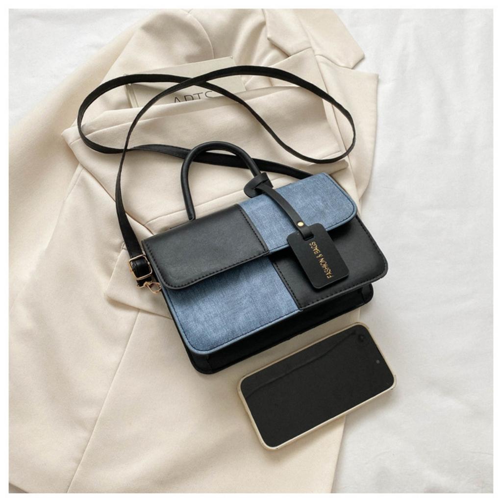 Small Square Bag with Niche Design Splicing and Contrasting Colors, Women's Daily Wear with Crossbody Bags and Fashionable Single Shoulder Bags