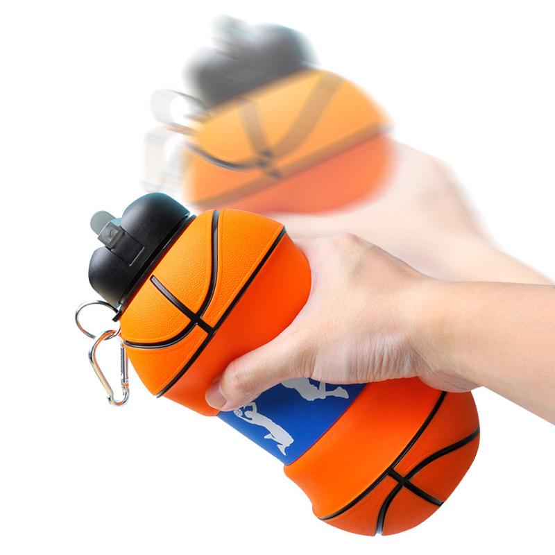 Faltbare Wasserflasche, Becher, Becher, Outdoor-Sport, Basketball, Fußball, Baseball, Tennis, Golf, Schule, auslaufsichere tragbare Kinder-Wasserflasche