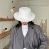 Flat top woolen hat women autumn and winter French retro casual wide brim Internet celebrity new British celebrity top hat