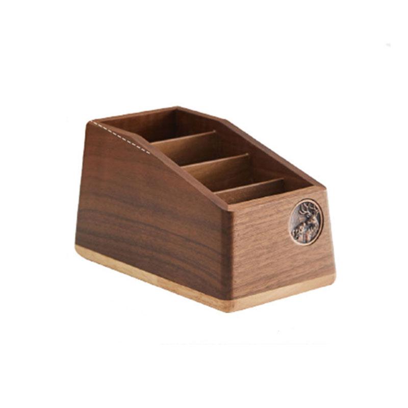 Taschentuchbox-Abdeckung aus schwarzem Walnussholz, kreative Wohnzimmer-Dekoration, Schreibtisch-Aufbewahrung, Papierhandtuchhalter, unterteilte Aufbewahrungsboxen, Tablett