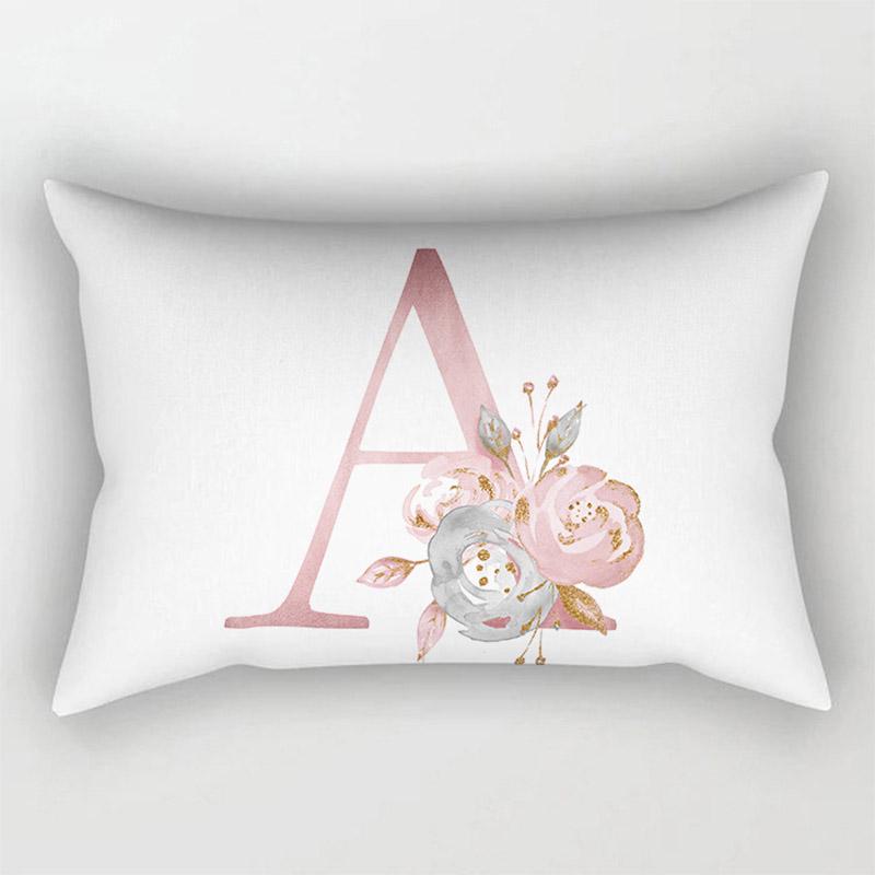 Fashion 26 Letter Pillow Case Pillow cover English Alphabet Pillow Case Home Decoration Pillow Case Flowers Pillow Case Fashion Pillow cover