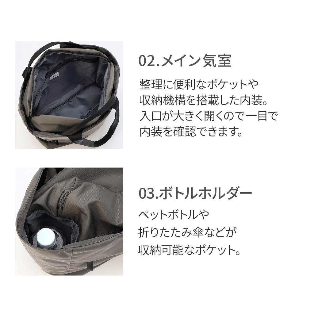 Tote Bag 22L B4 12 Pockets Multifunctional Commuting Business Trip Sephone 20412 Jet Black [Ace Gene] 14-inch 2-Way