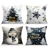 Merry Christmas Decorative Pillowcase 18X18 Inch Pillow Covers Throw Pillows Cushion Cases for Home Car Sofa Christmas Winter