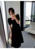Hepburn Style Waist-Cinched Little Black Dress - Women's 2025 Summer Collection