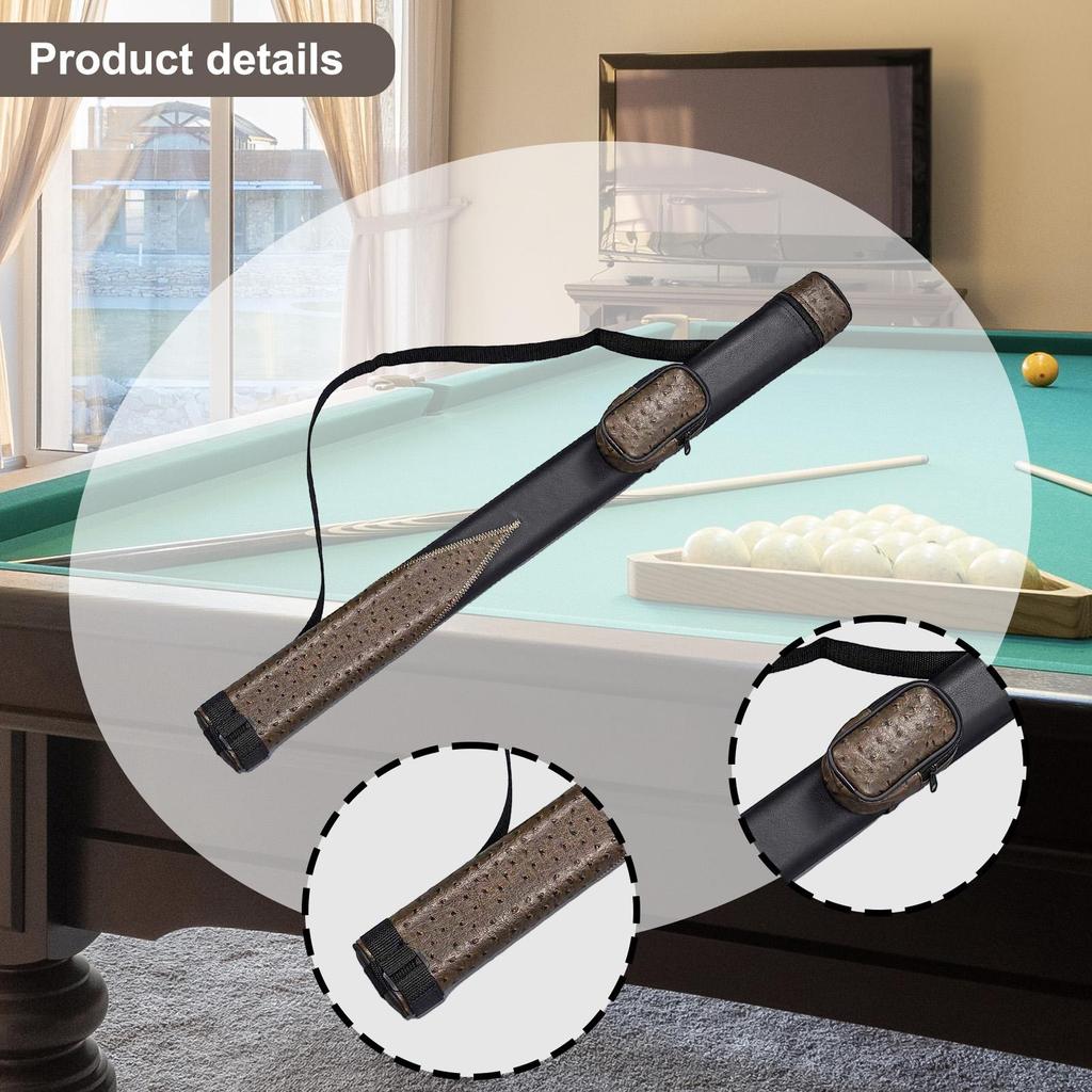 Pool Cue Case Adjustable Shoulder Strap Portable Container Carrying Bag Billiard Cue Sticks Case for Women Men 1/2 Snooker Club