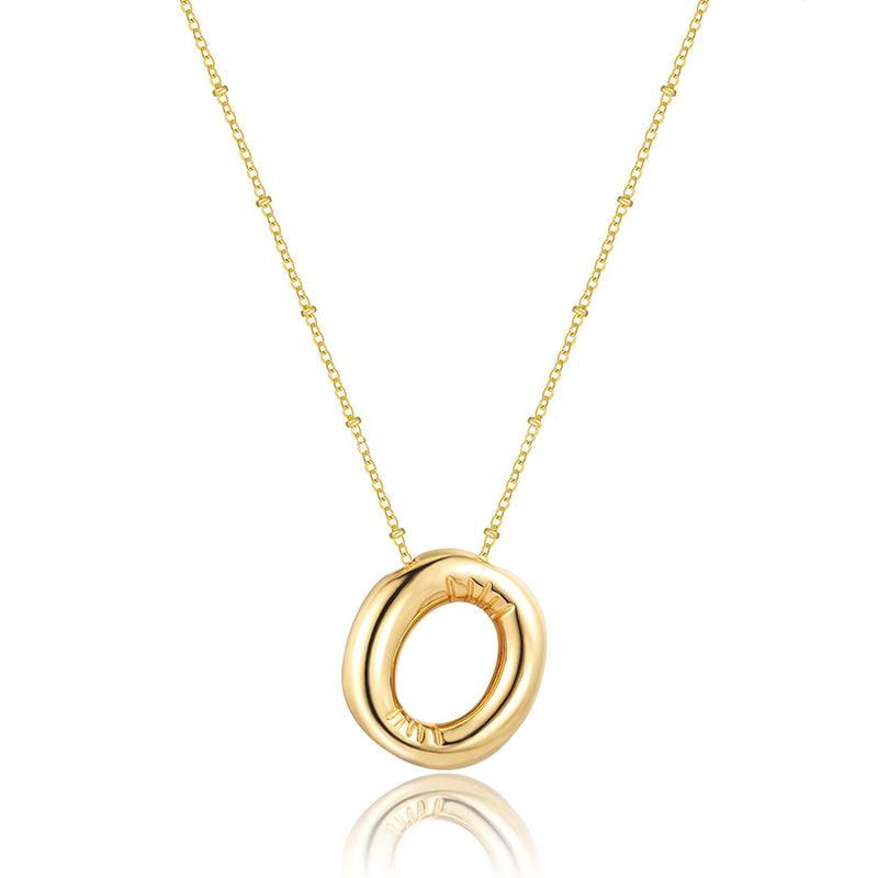 Glossy Titanium Steel Alphabet Necklace for Women - Non-fading, High-grade Letter Pendant On Clavicle Chain