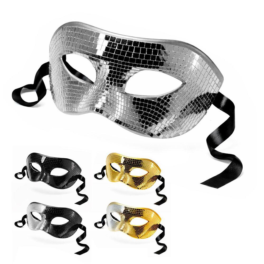 Maschera di Carnevale Luminosa Maschera Argentata per Occhi Moda Ballo Maschera Viso Glitterata per Donne Uomini Festa Ballo di Fine Anno
